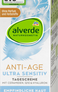 Anti Age Gesichtscreme ultra sensitiv, 50 ml | Réduit les signes de lâge | À base de coenzyme Q10 et dacide hyaluronique | alverde NATURKOSMETIK
