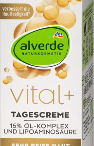 Gesichtscreme Vital+, 50 ml | Crème anti-âge | Hydratation intense | Pépins de raisin et huile dargan | alverde NATURKOSMETIK