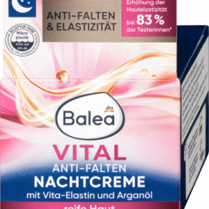 Anti Falten Nachtcreme Vital, 50 ml | Crème de Nuit Anti-Rides | Hydratation Intense | Acide Hyaluronique & Huile de Rose Musquée | Balea