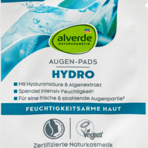 Augenpads Hydro, 2 St | Soin Hydratant pour les Yeux | Hydratation Intense | Ingrédients Naturels | alverde NATURKOSMETIK
