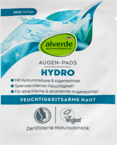 Augenpads Hydro, 2 St | Soin Hydratant pour les Yeux | Hydrate et Rafraîchit | Aloe Vera et Acide Hyaluronique | alverde NATURKOSMETIK