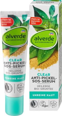 Clear Anti-Pickel-SOS-Serum, 15 ml | Sérum Purifiant pour la Peau | Traitement Rapide contre les Boutons | Extrait Naturel de Verveine | alverde NATURKOSMETIK