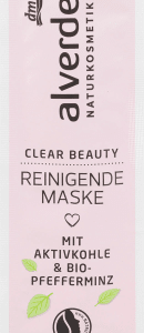 Gesichtsmaske Clear Beauty mit Aktivkohle, 10 ml | Tiefenreinigende Maske | Klärende Pflege | alverde NATURKOSMETIK