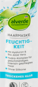 Haarmaske Feuchtigkeit Aloe Vera & Hyaluron, 20 ml | Masque Capillaire Réparateur | Hydratation Intense | Aloe Vera & Hyaluron | alverde NATURKOSMETIK