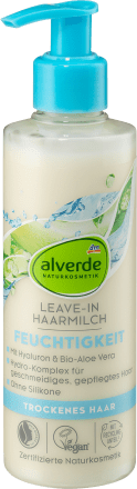 Haarmilch Feuchtigkeit Aloe Vera & Hyaluron, 200 ml | Après-shampoing | Hydratation Intense pour des cheveux secs | Aloe Vera & Hyaluron | alverde NATURKOSMETIK