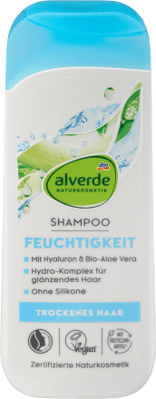 Shampoo Feuchtigkeit Aloe Vera & Hyaluron, 200 ml | Shampoing Hydratant | Hydrate et Facilite le Démêlage | Aloe Vera & Hyaluron | alverde NATURKOSMETIK