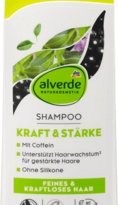 Shampoo Kraft & Stärke, 200 ml | Shampoing | Renforce et fortifie les cheveux | Ginseng et huile de ricin | alverde NATURKOSMETIK