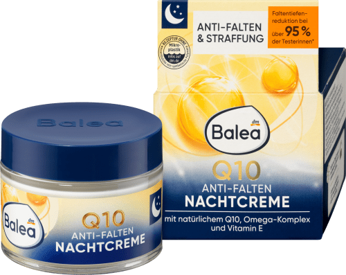 Anti Falten Nachtcreme Q10, 50 ml | Crème Anti-âge Raffermissante | Coenzyme Q10, Huile dArgan | Balea