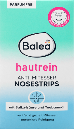 Anti-Mitesser Nosestrips Hautrein, 3 St | Bandes purifiantes contre les points noirs | À base dingrédients naturels | Balea