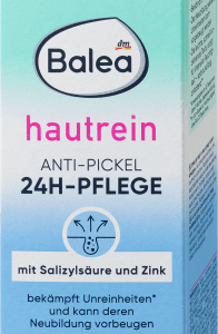 Anti-Pickel 24h Pflege Hautrein, 50 ml | Gel nettoyant | Contrôle des imperfections | Acide salicylique & Arbre à thé | Balea