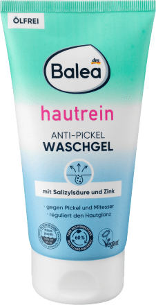 Anti Pickel Waschgel hautrein, 150 ml | Gel Purifiant pour le Visage | Combat les Boutons | Sans Huile et Vegan | Balea