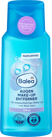 Balea Augen Make-up Entferner ölfrei, 100 ml | Sans huile pour un démaquillage efficace | Formulé sans alcool, parabène, parfum et nanoparticules | pH neutre et vegan