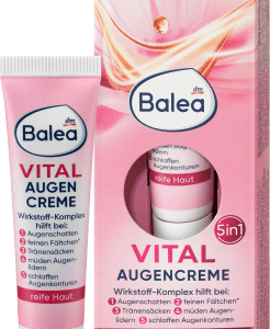 Augencreme Vital, 15 ml | Crème Contour des Yeux Revitalisante | Réduit les Cernes et les Rides | Collagène et Acide Hyaluronique | Balea