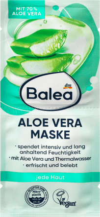 Gesichtsmaske Aloe Vera (2x8 ml), 16 ml | Masque Visage Régénérant | Hydratation Intense à lAloe Vera | Sans Alcool, Parabènes ou Paraffine | Balea