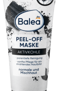 Gesichtsmaske Peel-Off mit Aktivkohle, 100 ml | Masque Détoxifiant | Purifie et Rafraîchit la Peau | Charbon Actif | Balea
