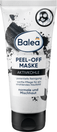 Gesichtsmaske Peel-Off mit Aktivkohle, 100 ml | Masque Détoxifiant | Purifie et Rafraîchit la Peau | Charbon Actif | Balea