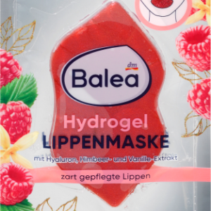 Hydrogel Lippenmaske Beere Vanille, 1 St | Masque hydratant pour les lèvres | Nourrit et adoucit les lèvres sèches | Ingrédients naturels à base de baies et de vanille | Balea