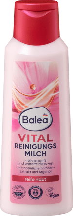 Reinigungsmilch Vital Rose, 200 ml | Lait nettoyant revitalisant | Hydratation intense | Rose et huile damande | Balea.