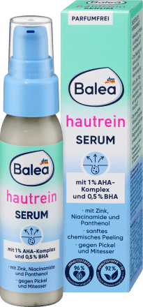 Serum hautrein, 30 ml | Sérum purifiant pour peau impure | Aloe vera et acide salicylique | Balea