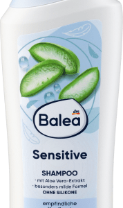 Shampoo Sensitive, 300 ml | Shampoing | Apaise et Répare les Cheveux Abîmés | Aloe Vera et Huile dArgan | Balea |