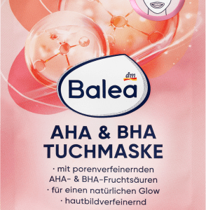 Tuchmaske AHA & BHA, 1 St | Masque visage exfoliant | Peau douce et éclatante | Aloe vera et acides de fruits | Balea