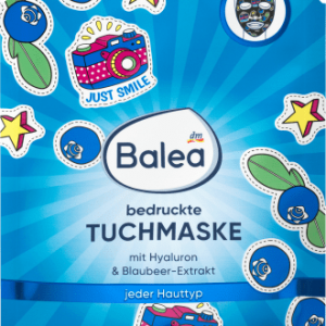 Tuchmaske bedruckt Neon mit Blaubeer-Extrakt, 1 St | Masque Visage Hydratant | Éclat et Hydratation Intense | Ingrédients Naturels Clés | Balea |