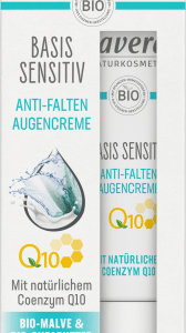 Anti Falten Augencreme Q10 Basis Sensitiv, 15 ml | Réduit les rides et les ridules | Coenzyme Q10 et ingrédients naturels | lavera