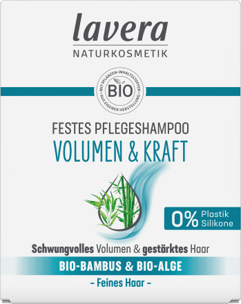 Festes Shampoo Volumen & Kraft, 50 g | Shampoing Volumisant Naturel | Facilite le Coiffage | Extrait de Bambou | lavera |