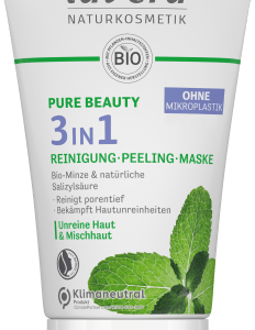 Peelingmaske Pure Beauty 3in1, 125 ml | Masque Exfoliant Visage | Teint Unifié | Acides de Fruits | lavera |