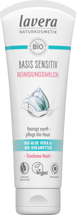 Reinigungsmilch Basis Sensitiv, 125 ml | Lotion Nettoyante | Hydratation Intense | Aloe Vera & Jojoba | lavera