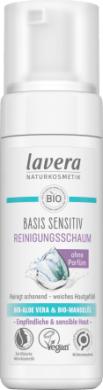 Reinigungsschaum Basis Sensitiv, 150 ml | Mousse Nettoyante Hypoallergénique | Peau Sensible Apaisée | Sans Parabènes | lavera