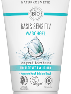 Waschgel Basis Sensitiv, 125 ml | Gel Nettoyant Doux | Purifie en Profondeur | Aloe Vera & Camomille | lavera